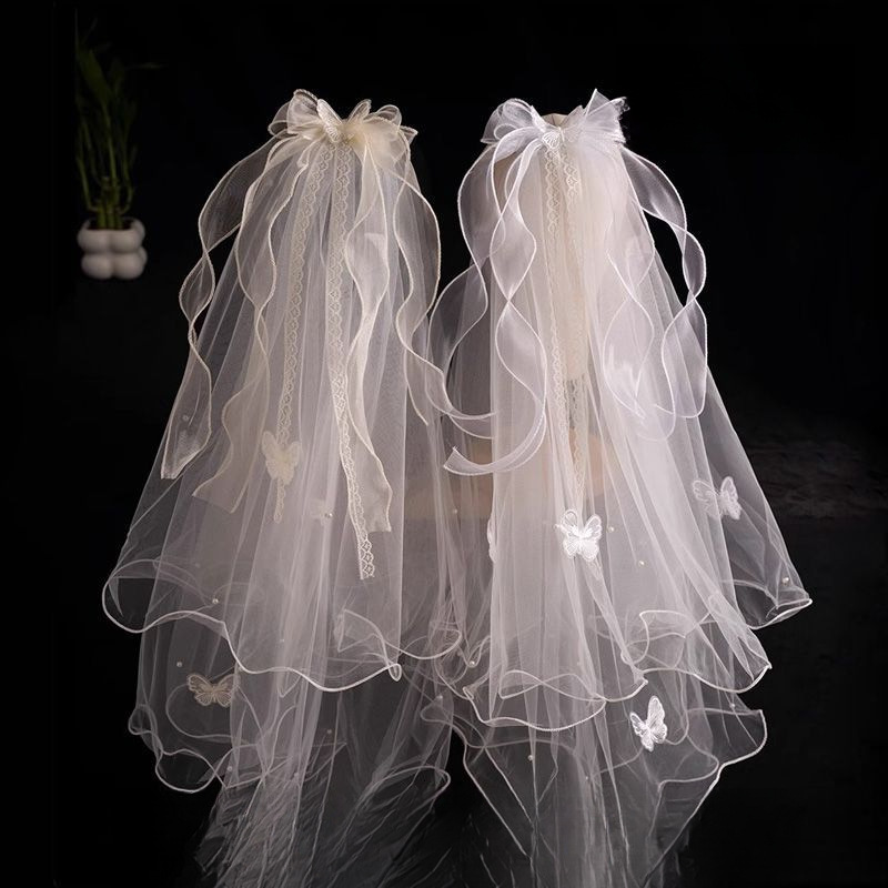 Wedding Veil, Certificate, Super Fairy Bride, Wedding Photo Props, Bow Headdress, Lace Accessories
