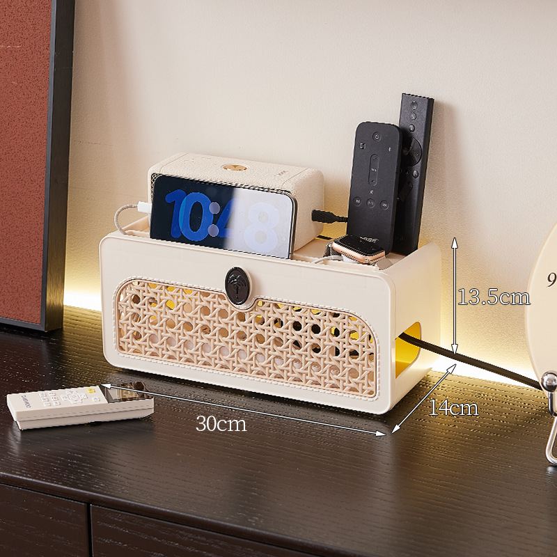 ルーター収納ボックス WiFi 光猫セットトップボックス収納ラック電線ソケットブロックボックスデスクトップストレージハブボックス|undefined
