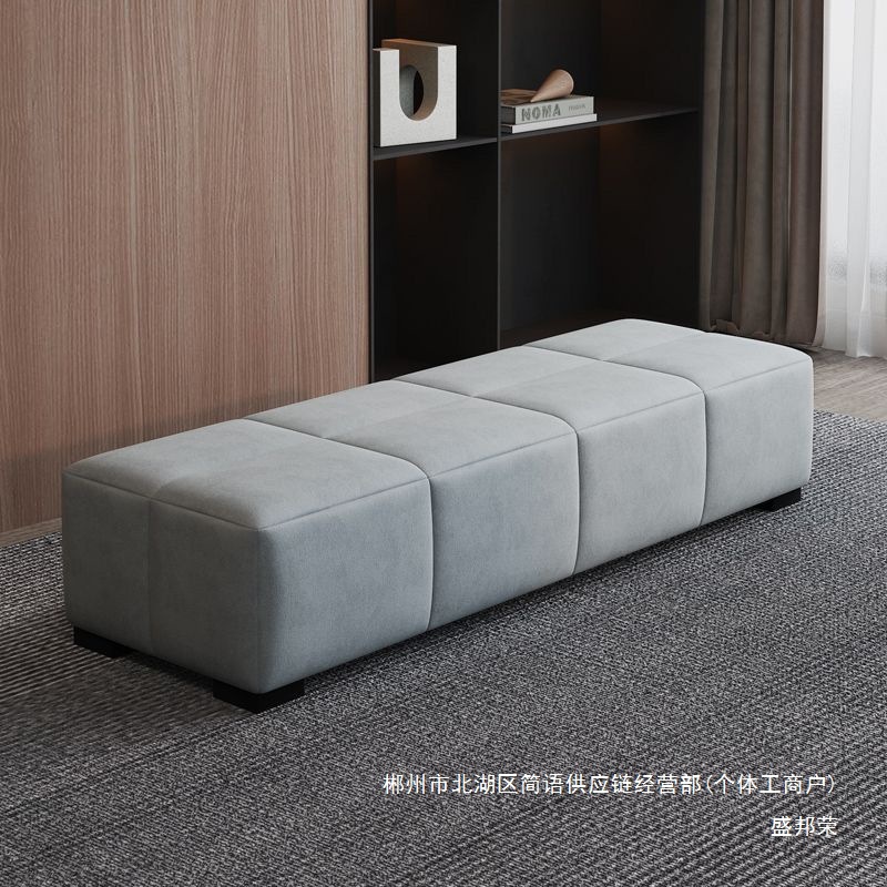 Fábrica directa de vestuario cambiador de zapatos taburete cama frente al banco de descanso italiano cama de dormitorio almacenamiento taburete cola de cama