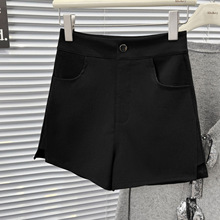 黑色性感辣妹包臀裤休闲女装高腰弹力外穿短裤侧开叉修身热裤9280