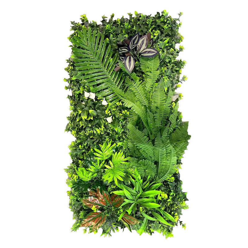 跨境热卖仿真植物墙造景装饰假花墙尤加利米兰装饰植物塑料背景墙|undefined