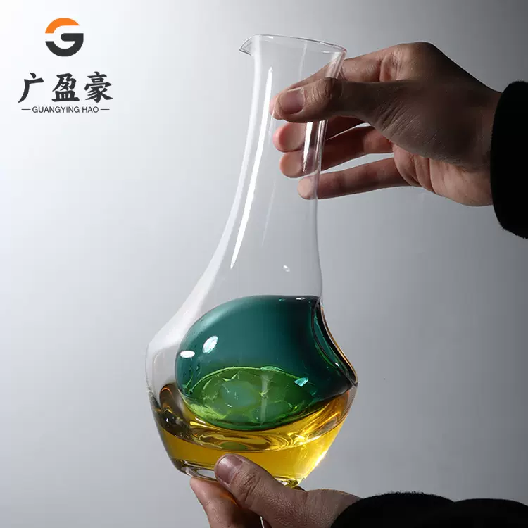 日式水晶玻璃家用洞洞冰酒壶创意仓鼠降温壶日韩料理店专用清酒壶