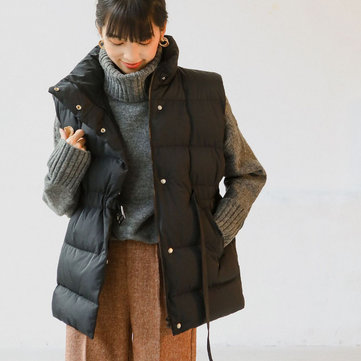 Autumn short vest with down