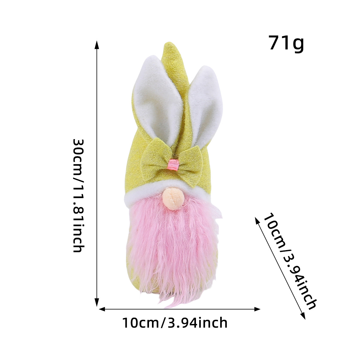 D3 - 19 conejo de cinco colores grande con barba verde claro y morada