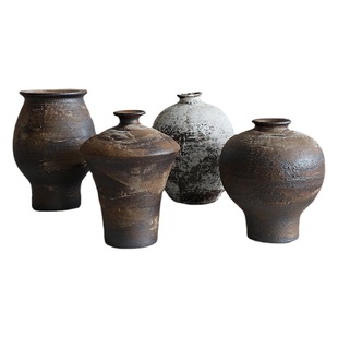 Danish style ceramic vase decoration living room decoration White silent style thick pottery pot B & B creative hydroponic flower Ware