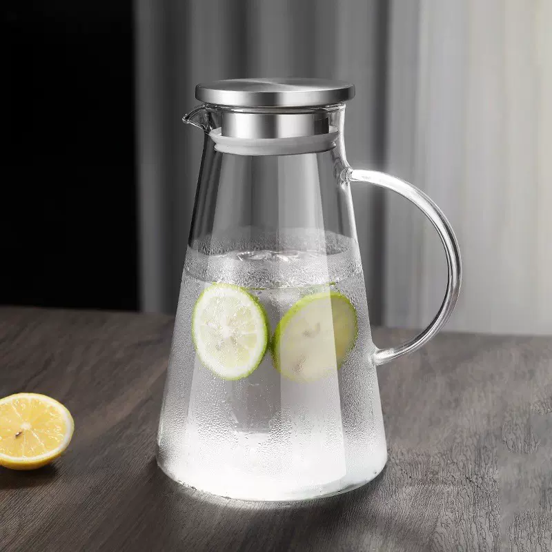 家用耐热玻璃冷水壶高硼硅大容量防爆耐热凉水壶玻璃花茶壶冷水杯