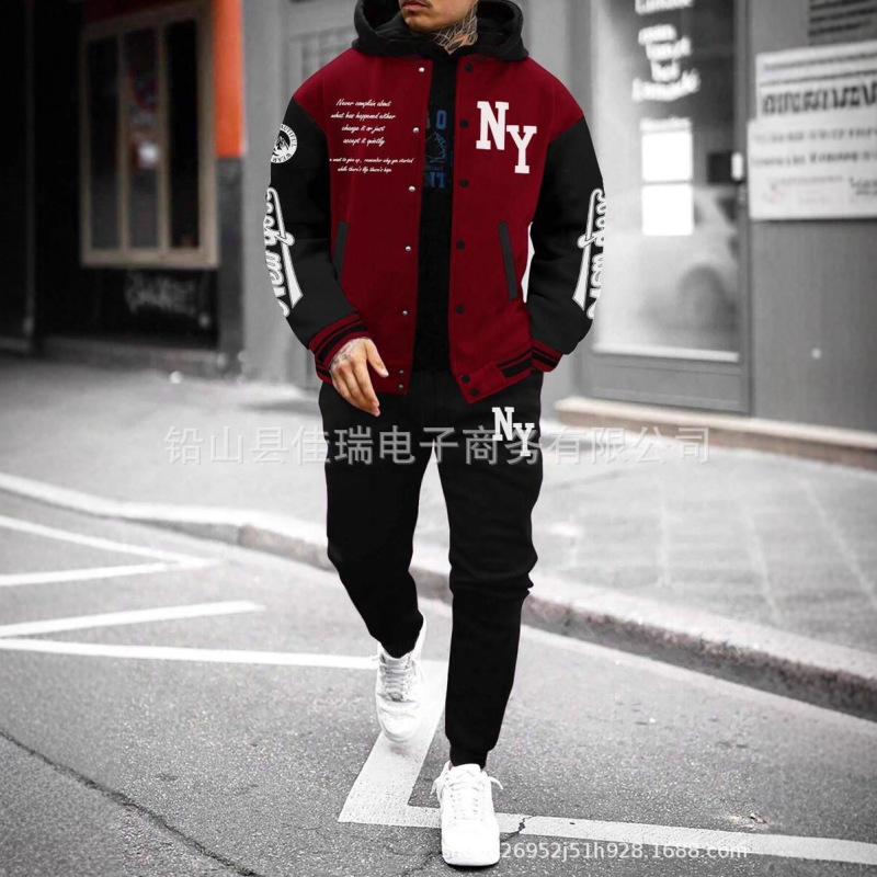 TEMU速卖通亚马逊MLB棒球服夹克3D印花外套开衫长裤套装源头批发|undefined