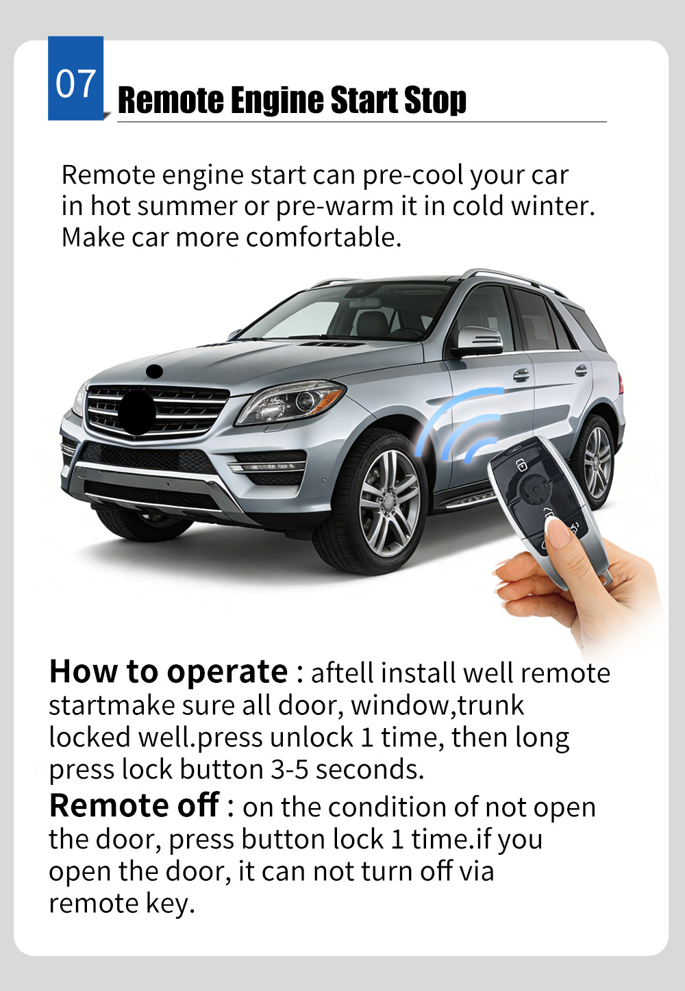 Modified One-Touch Start System Suitable for Vito, Aces, Ml, Gla, Glk, Cls, and Other Modified Vehicles with Keyless Entry