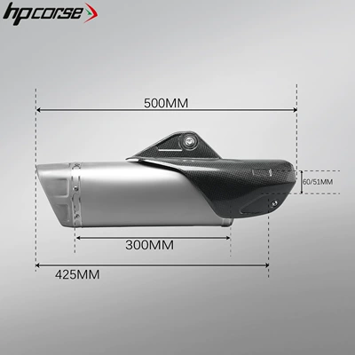 carbon fiber and stainless steel — Motorcycle exhaust pipe