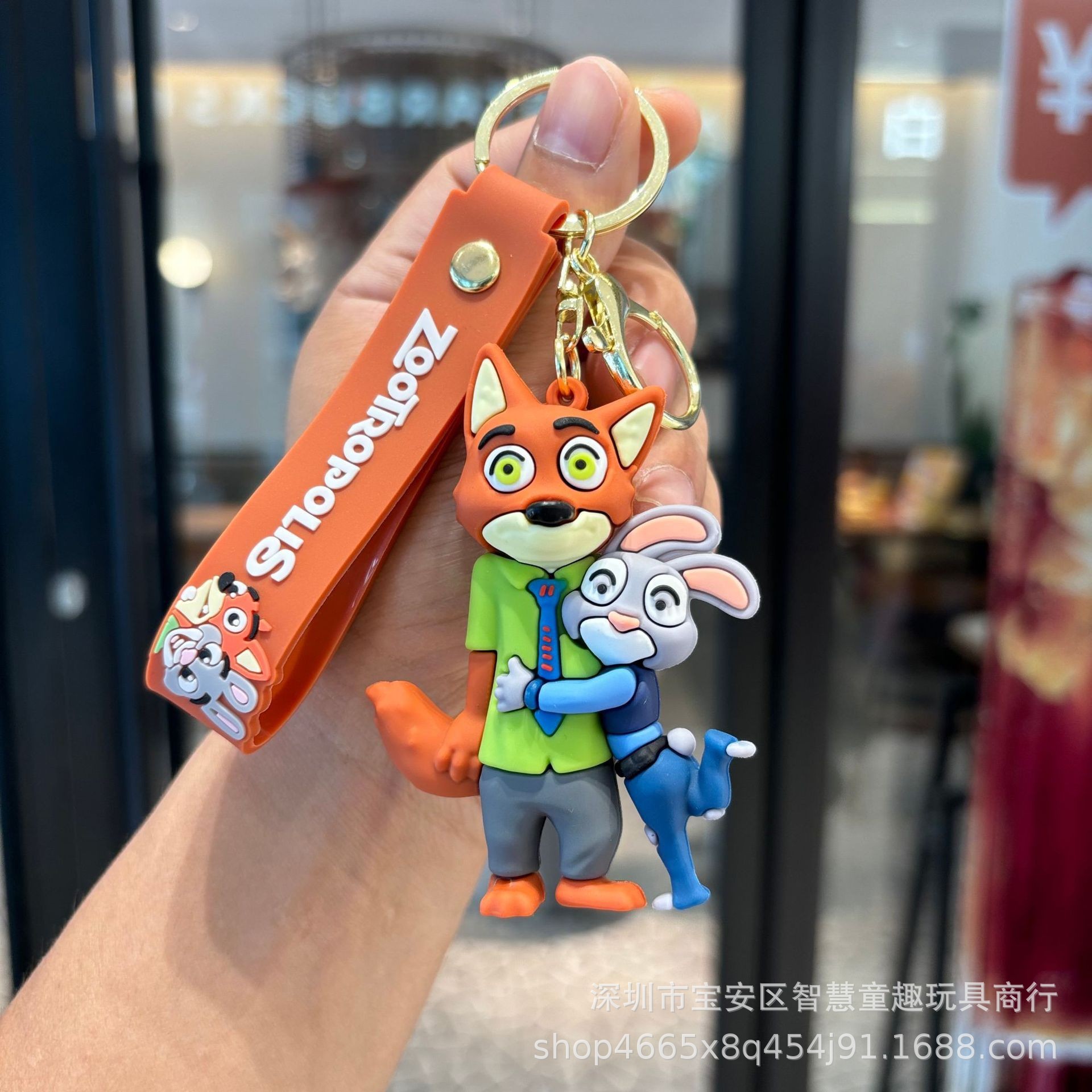 Caricatura nueva ciudad de animales locos lindos Judy llaveros bolsos de pareja colgantes al por mayor