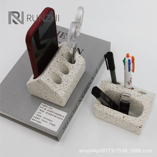 RUNNING cultural creative cement pen holder desktop fashion decoration stationery pen holder mobile phone storage Stationery Gift