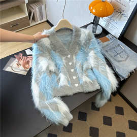 秋冬爆款法式甜美温柔风软糯毛衣设计感小众慵懒宽松休闲针织外套