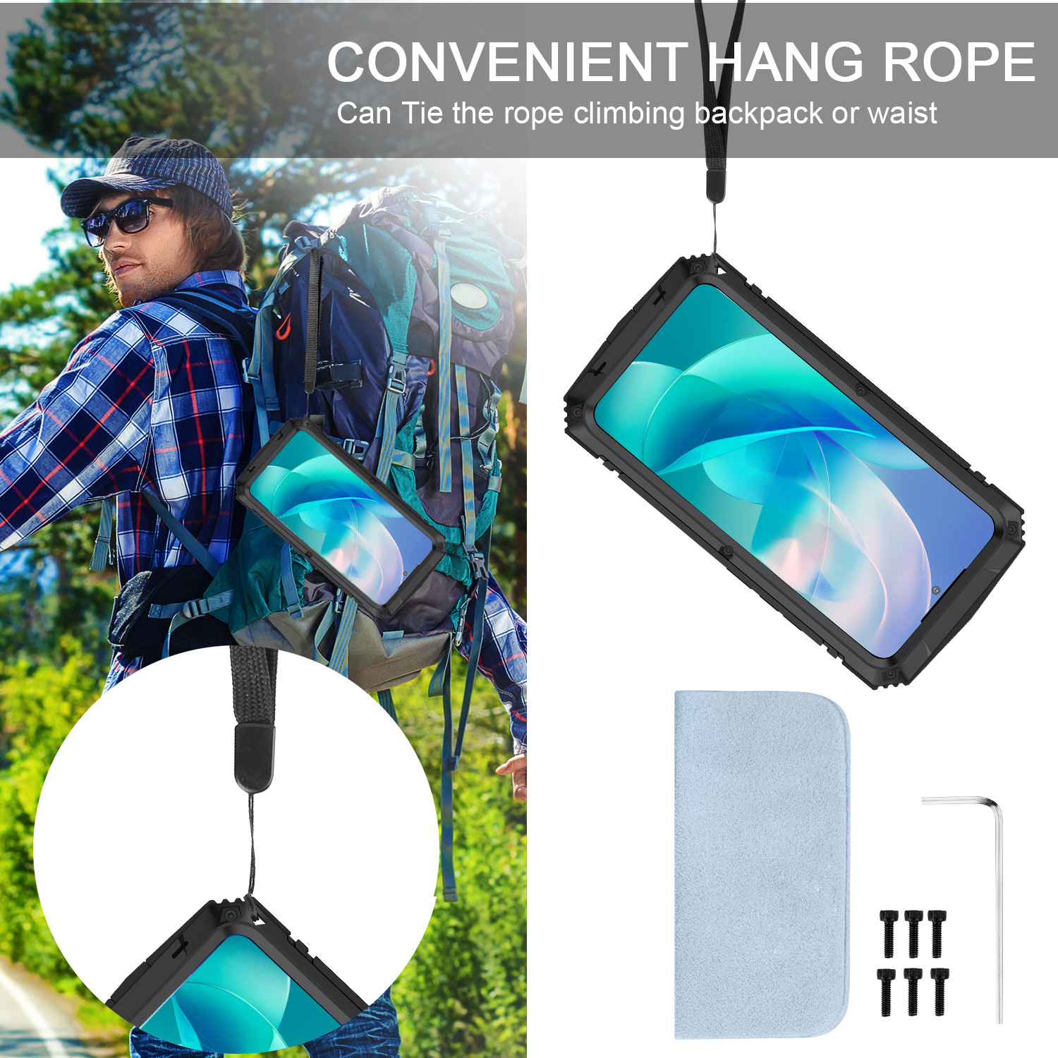 R-JUST cáscara de tres pruebas para Apple 15promax soporte invisible teléfono móvil Shell al aire libre Samsung S23 Shell impermeable