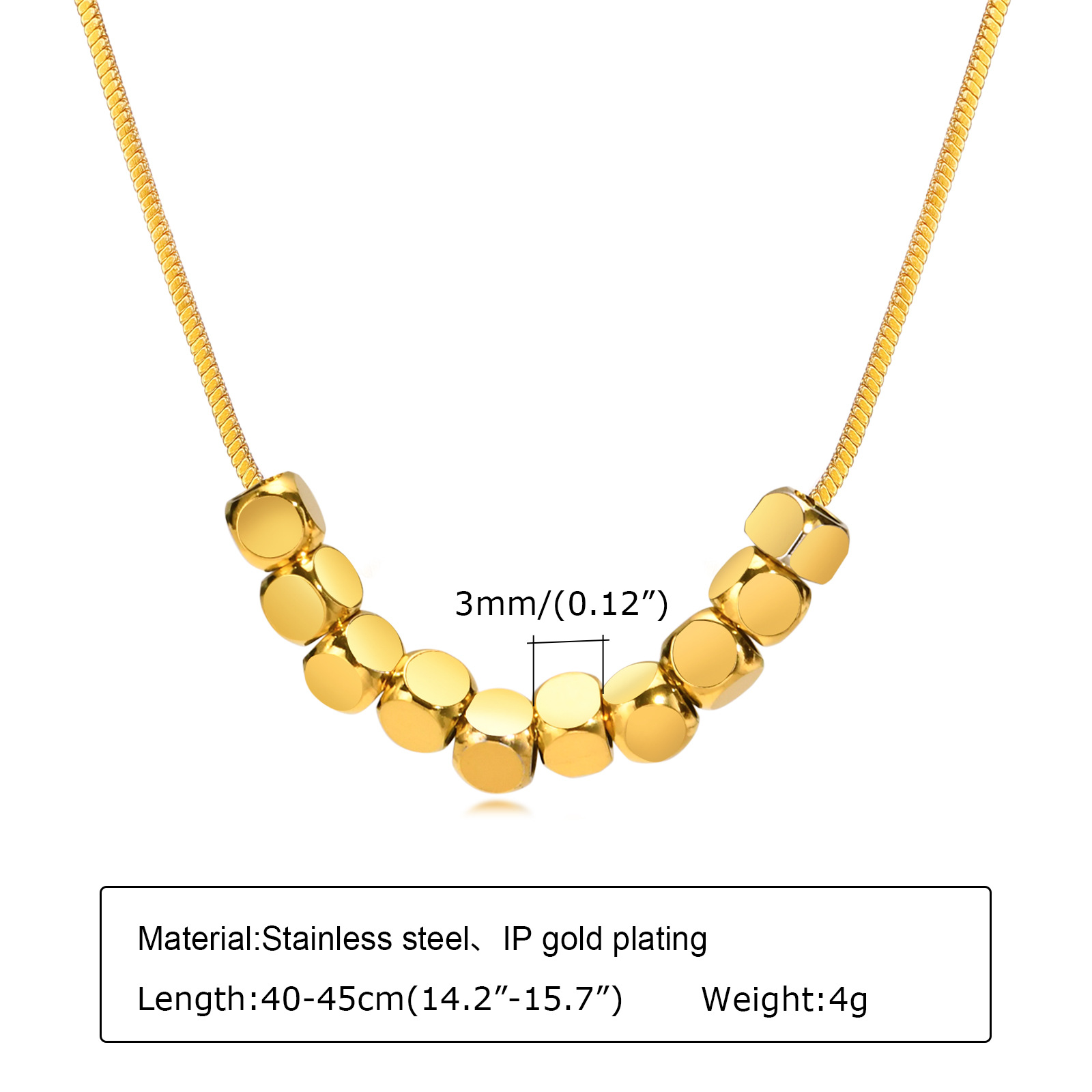 Fashion Solid Color Titanium Steel Plating Necklace 1 Piece
