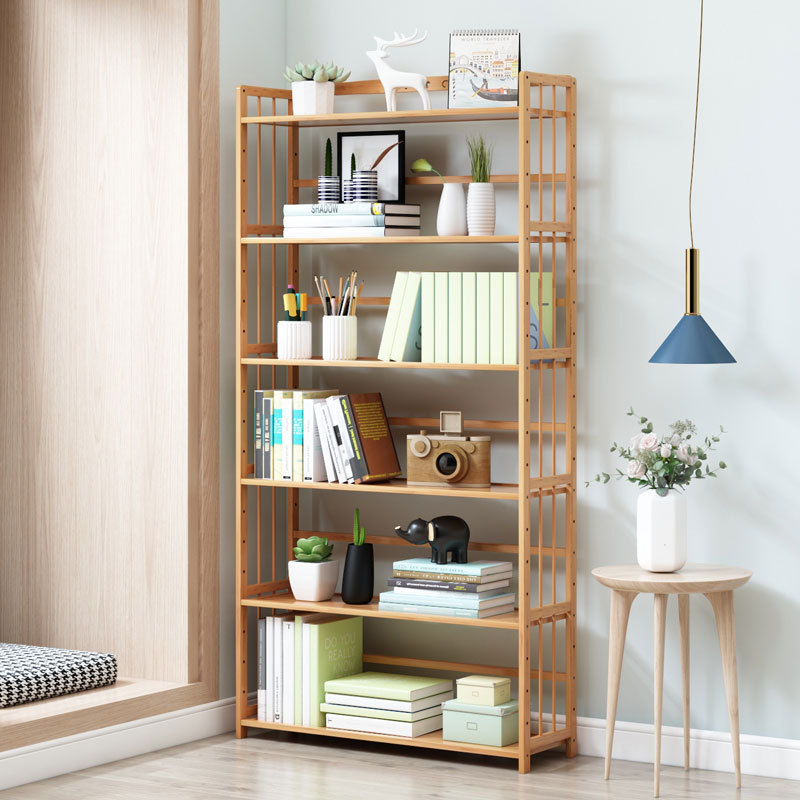 Simple Bookshelf Storage Rack Floor-Standing Book Cabinet Household Simple Living Room Student Bedroom Office Desktop Storage Rack