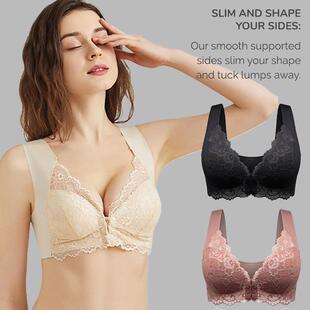 Cross-Border European and American Front-Button Bra, Large Size Breast-Retracting Lace Beautiful Back Bra, Push-Up Sports Bra, Sexy Vest