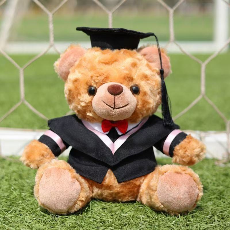 Graduation Doctor Bear Puppy se puede imprimir logotipo maestro de licenciatura Teddy Bear muñeca regalo de graduación
