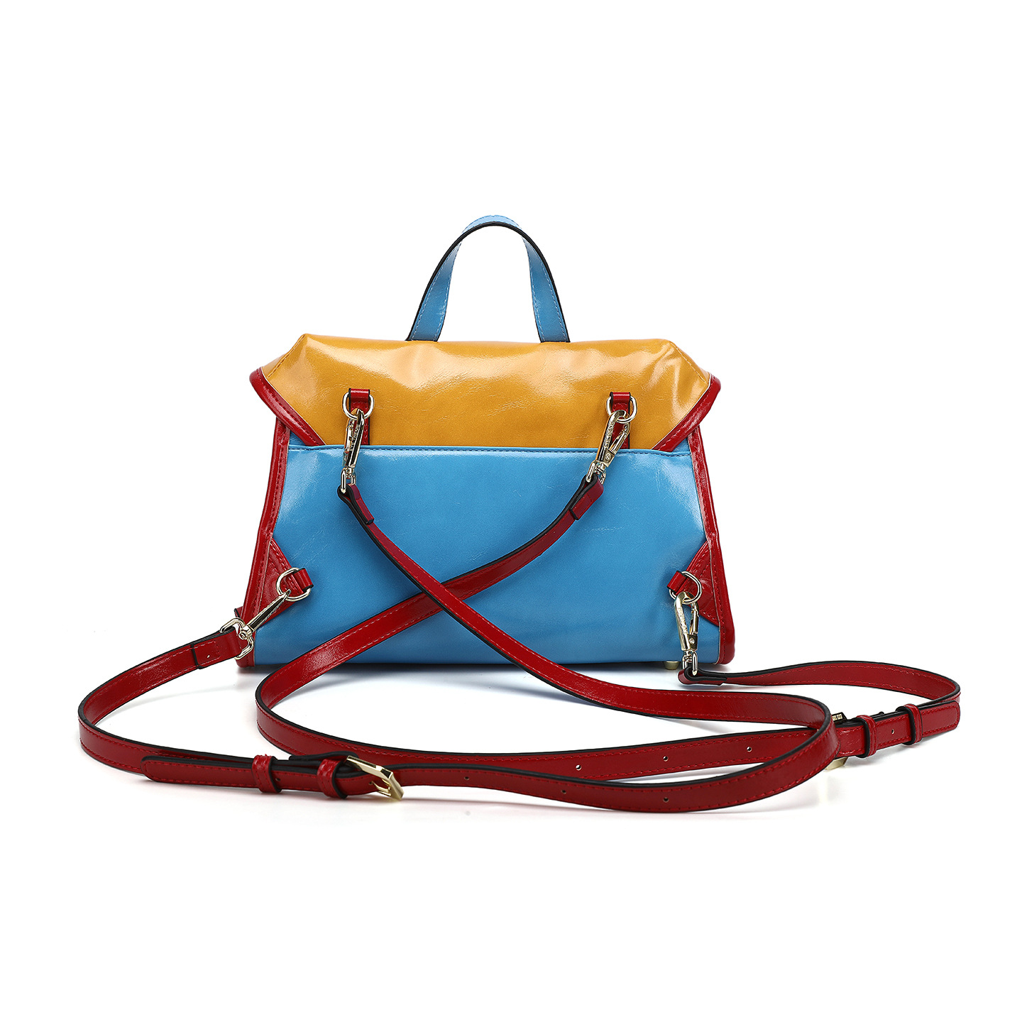 Estudiantes lindos bolsas de dibujos animados de moda color sonriente multipropósito cera de aceite de piel bolsas de botón magnético diseño de damas 2861 #