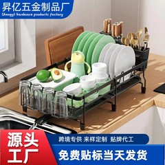 国境を越えたアマゾンの台所の食器棚家庭用防錆テーブルの二重の水たまり棚多機能食器棚収納棚