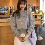 韩国宽松印花圆领卫衣