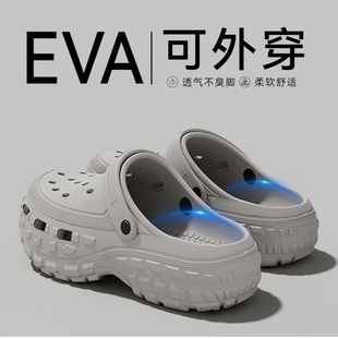 Croc Shoes Men's New Summer Thick-Soled Fashion Trend Beach Outer Wear Non-Slip Anti-Odor Toe-Toe Sandals