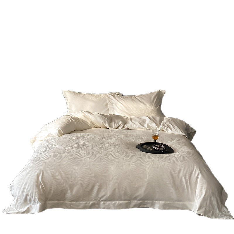 Parure de couette jacquard luxueuse ensemble linge de lit coton_voghion.com