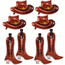 包邮清仓西部牛仔铝膜气球靴子牛仔帽主题派对装饰热卖气球 批发