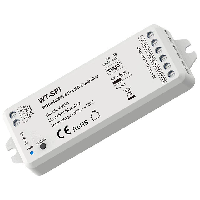 Контроллер RGB/RGBW WT-SPI 5–24VDC для 1000 пикселей, WiFi+RF