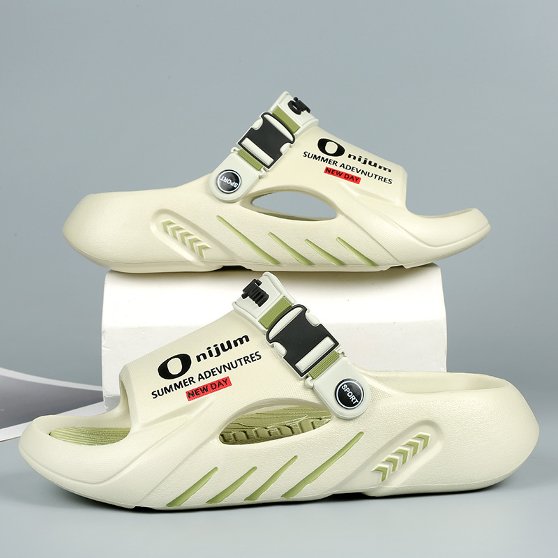Sandalias para hombres 2024 verano nuevo aumento de altura amortiguación sensación de pisar mierda puede nadar antideslizante ligero al aire libre sandallas