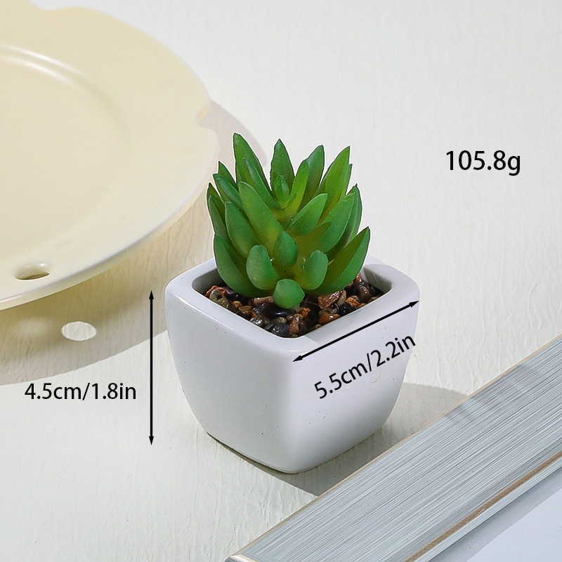 Simulación transfronteriza de porcelana floc de macetas pequeñas macetas verdes de mesa decoración ornamentos artesanías bonsai spot directo