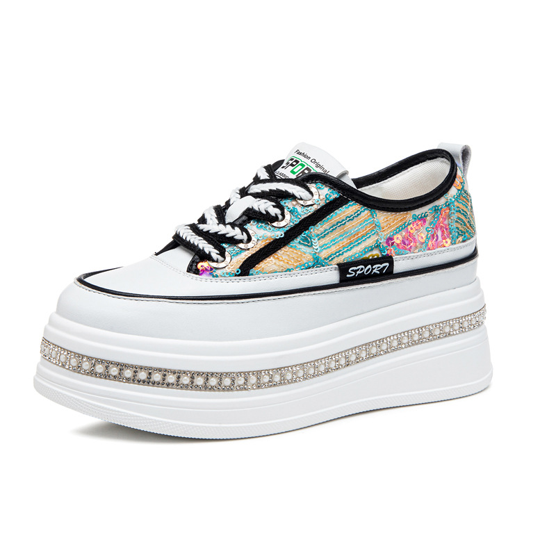 Women's White Sneakers 2026 Spring And Autumn New Style Platform Thick-soled Trendy Internet Celebrity Hot-selling_vogvips.com