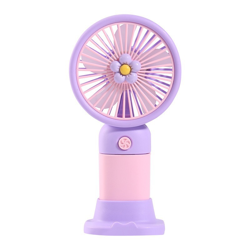Cross-border explosions handheld small fan flower cartoon usb desktop mini logo fan student gifts