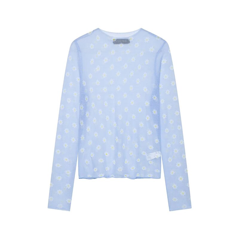 Taop&Za Women's Clothing 2026 Summer New Style Small Daisy Mesh Semi-Transparent Floral Knitted Top 9598095 Taop&Za Women's Clothing 2026 Summer New Style Small Daisy Mesh Semi-Transparent Floral Knitted Top 9598095