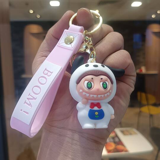 Cartoon Cross-Dressing Labubu Keychain Little Sheep Stereo Silicone Doll Gift Car Bag Key Chain Pendant