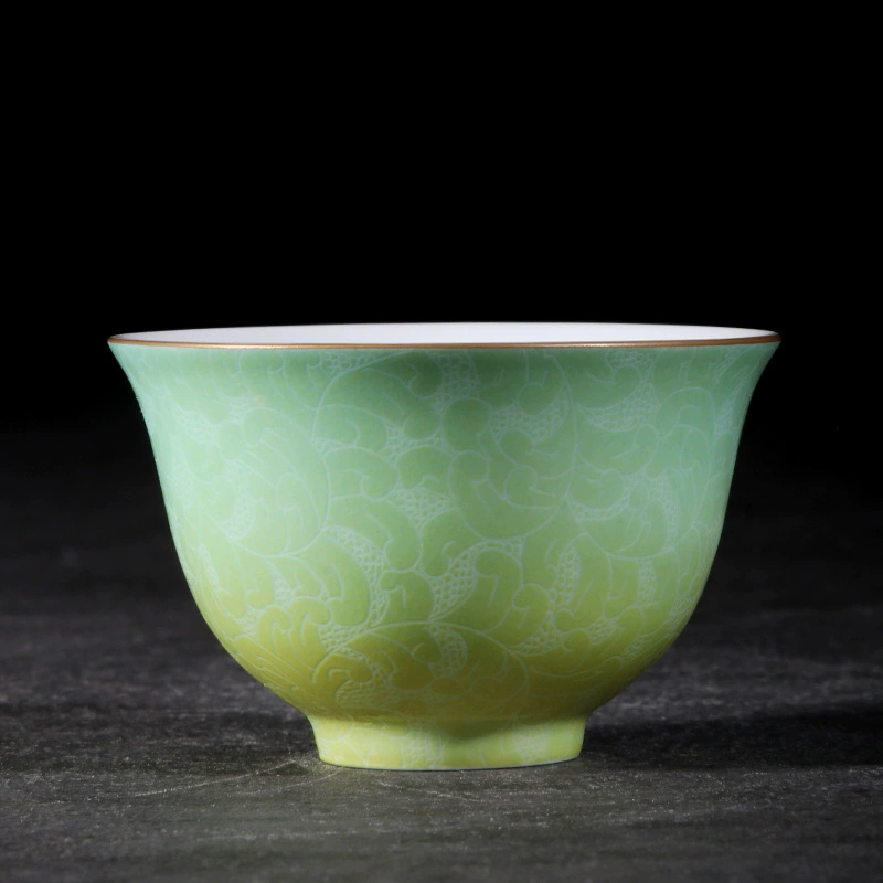 Qianci Yaji Jingdezhen Ceramic Tea Cup Hand-painted Gradient Pattern Single Cup Master Cup Small Teacup Cup Wholesale