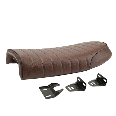 Motorcycle Modified retro cushion Motorcycle Safety Supplies - brown-striped-flat-seat-bag
