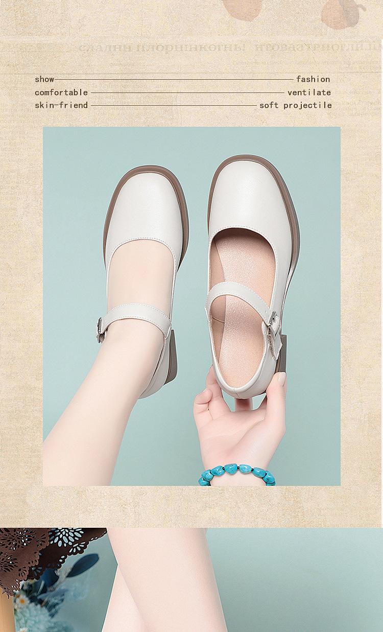Sandal nữ quai chữ V đơn giản, đế thấp, da thật, hở mũi, chống trượt — Đen【kiểu xuyên thấu】 chi tiết 13