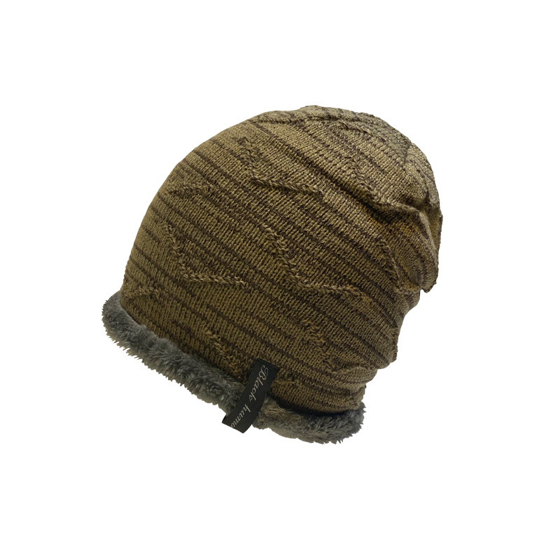 Cappello Cappello alla moda lavorato a maglia Cappello di lana Inverno Velluto caldo AB Filato Gancio Manica Protezione per le orecchie Cappello da esterno da uomo_voghion.com