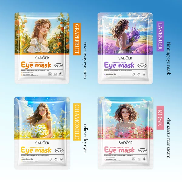 Cross-Border In-Stock Steam Eye Mask Sadoer Grapefruit Rose Eye Care Steam Eye Mask Eye Mask Direct Sales from Foreign Trade Factory