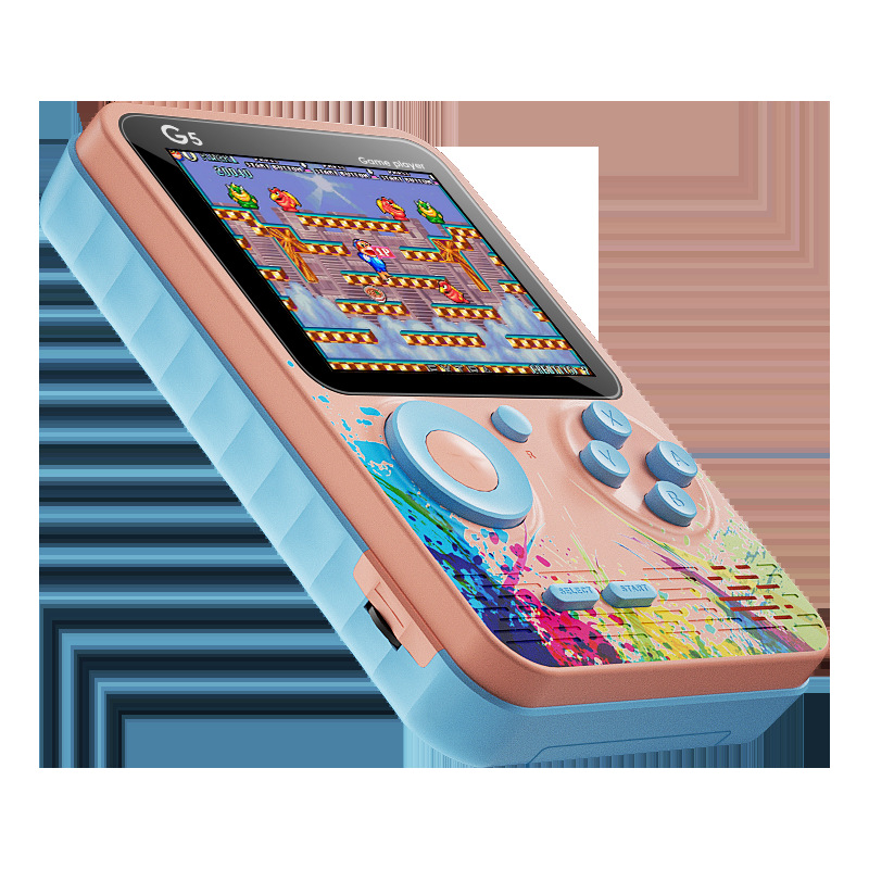 G5 Macaron handheld game machine Contra mini arcade 500 game HD screen charging handheld new