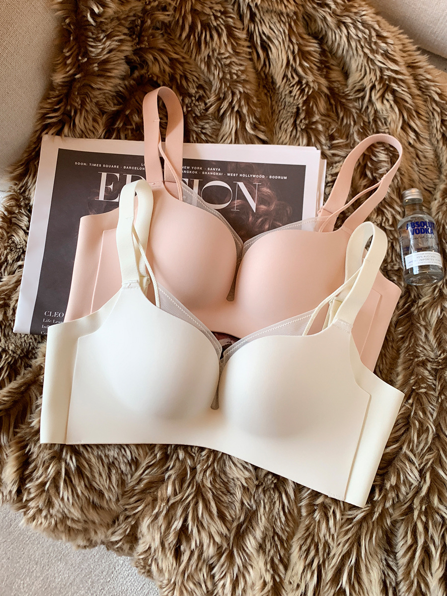 Japonés luz de la ropa interior de algodón pecho pequeño empuje hacia arriba grande sin costuras inalámbrico superior colección pecho anti-sagging sujetador 2380