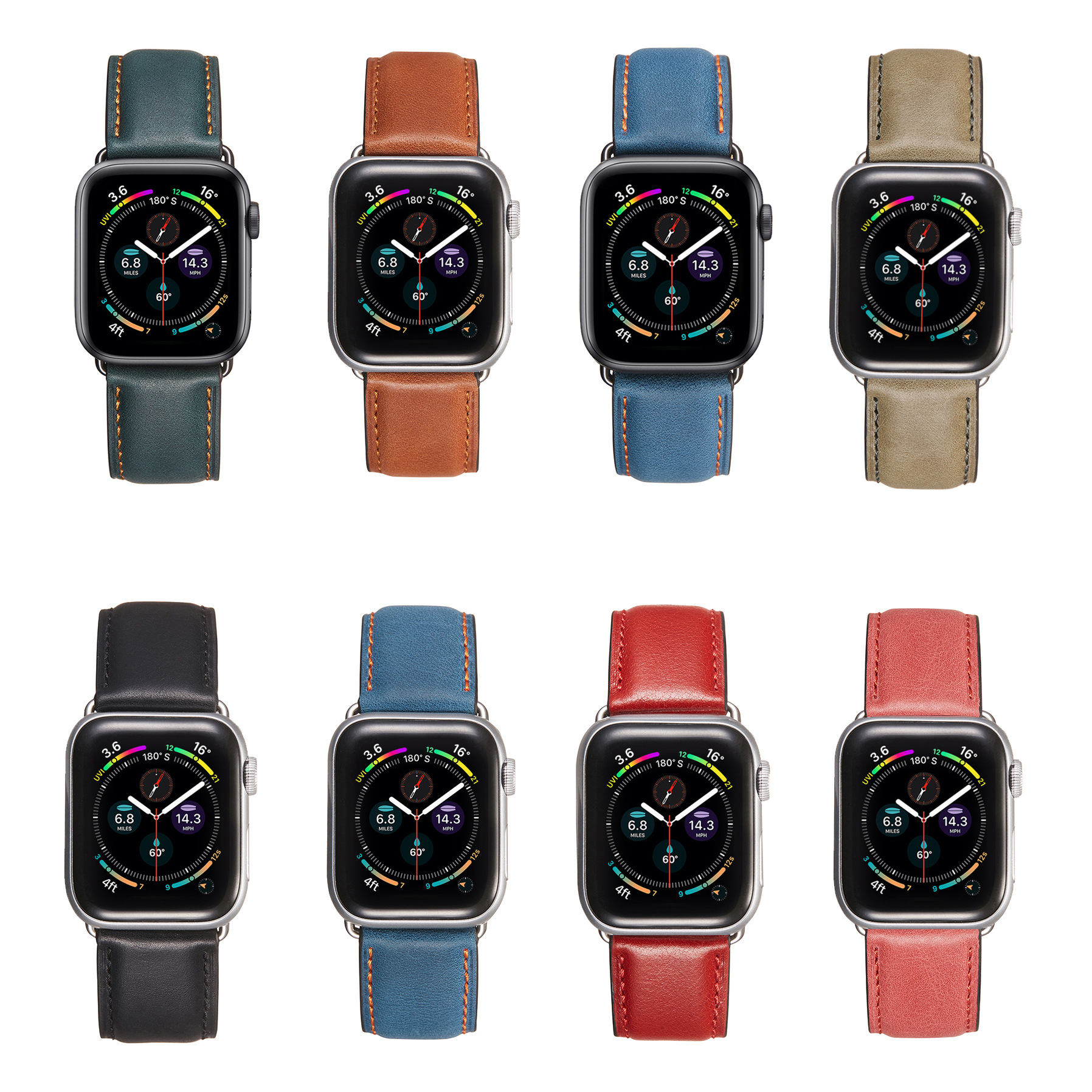 Suitable for Apple watch genuine leather strap apple watch s7s8 strap retro oil wax leather soft 49mm