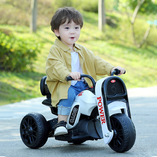 Children's Electric Motorcycle for Boys and Girls, Baby Charging Remote Three-Wheeled Car with Music and Lights, Toy Bike Wholesale
