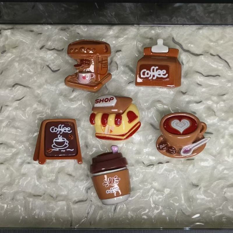 コーヒー食品とおもちゃカプチーノ 3D 立体装飾ステッカー DIY クリーム接着剤冷蔵庫マグネット携帯電話ケース車のステッカーアクセサリー|undefined