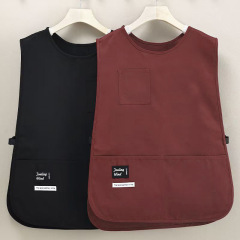 カスタムロゴキッチンエプロン水かけ防止カフェ作業服通気馬甲は腰を囲んで男女共通である