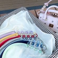 多巴胺清新夏日手提链包包挂件珍珠变色珠手工串珠钥匙扣包包配件