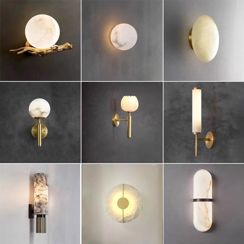 Cross-border Nordic Light Luxury marble Living Room TV Background Wall Lamp Advanced Sense Model Room Hotel Bedroom Bedside Lamp