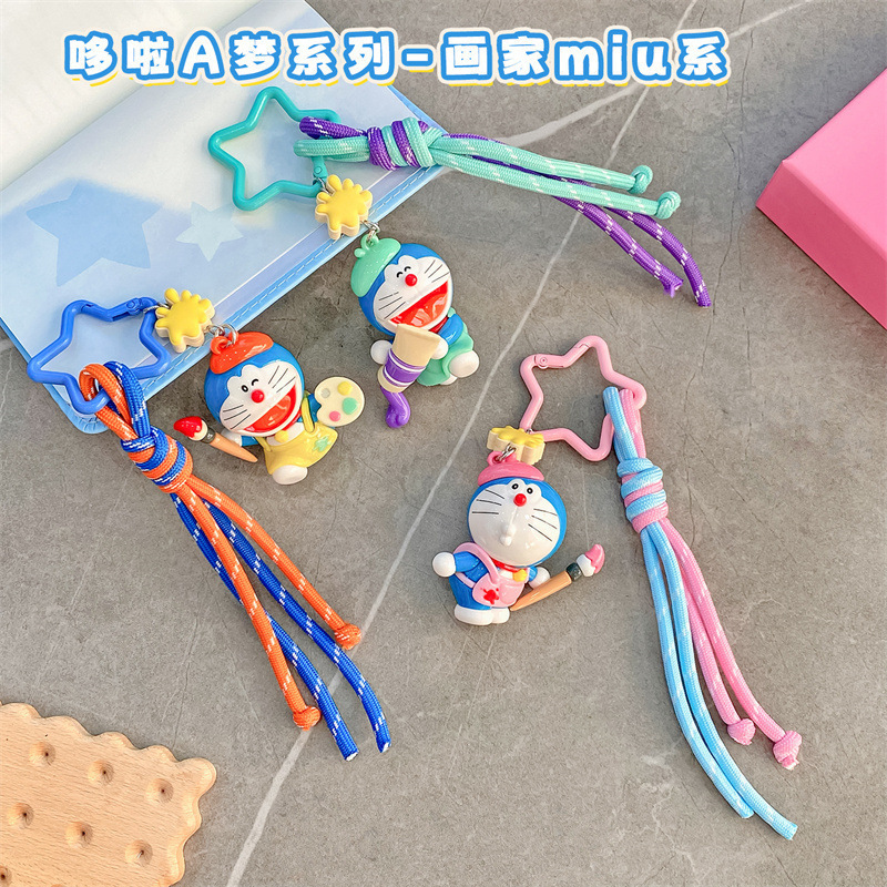 Authentic Doraemon Artist Miu Series Robot Cat Artist Doll Keychain Cartoon Doraemon Student Bag Pendant