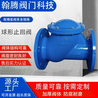 加工定制球形止回阀球墨铸铁球形止回阀出口法兰球形单向逆止阀门