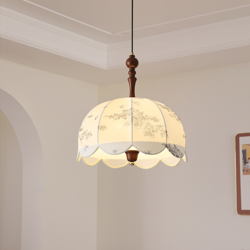 Lámpara de restaurante nueva lámpara de estilo chino francesa Nanyang estilo impresión tela lámpara de estudio lámpara de estilo antiguo 222L